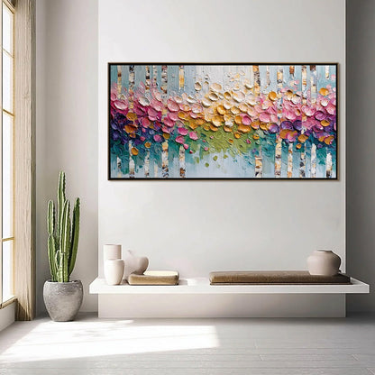 Blossoming Birch – Forest Impasto Painting, view 4