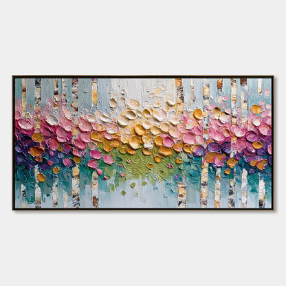 Blossoming Birch – Forest Impasto Painting, view 1