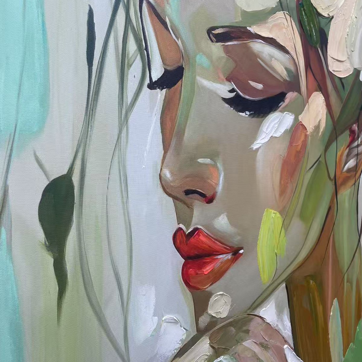 Blossoming Serenity – Figurative Oil Painting, view 4