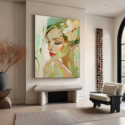 Figurative Oil Painting – Blossoming Serenity