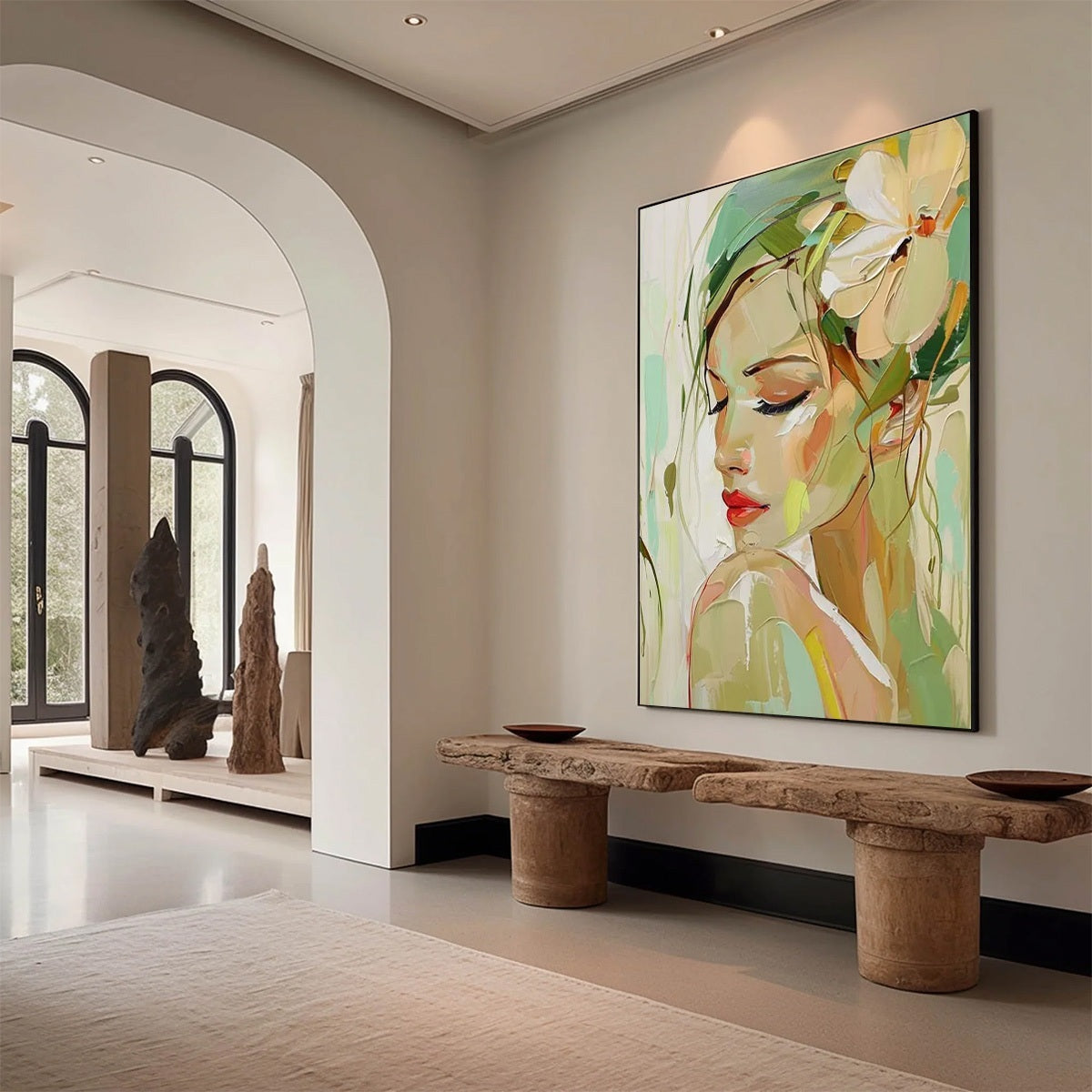 Blossoming Serenity – Figurative Oil Painting, view 5