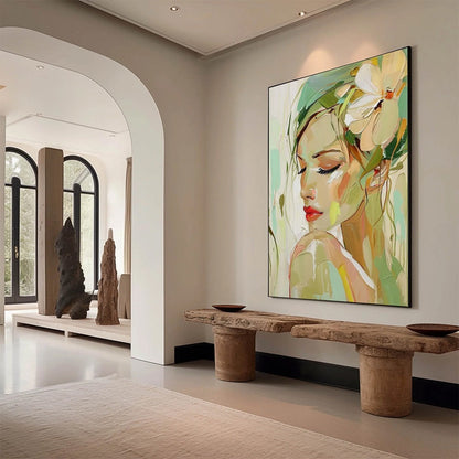 Blossoming Serenity – Figurative Oil Painting, view 5