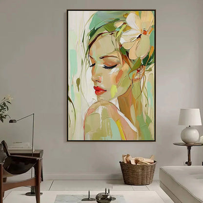 Blossoming Serenity – Figurative Oil Painting, view 2