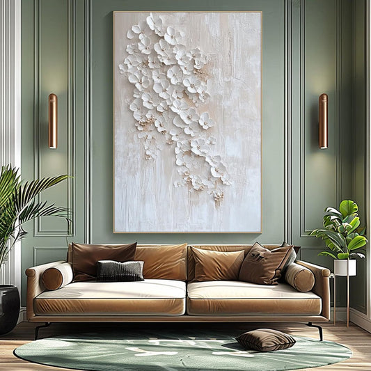 Blossom Cascade – Wabi-Sabi Floral Impasto Painting, view 2