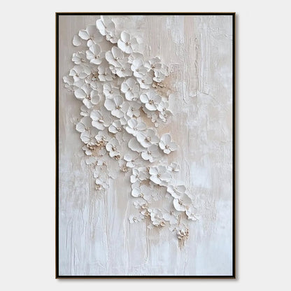 Blossom Cascade – Wabi-Sabi Floral Impasto Painting, view 1