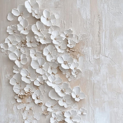 Blossom Cascade – Wabi-Sabi Floral Impasto Painting, view 4