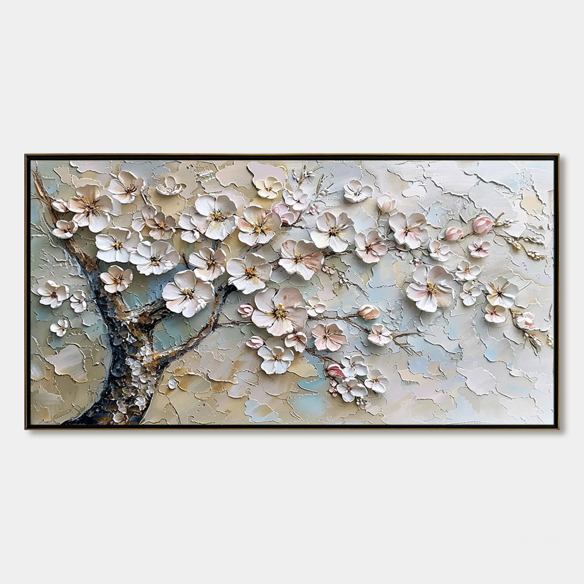 Blossom Serenade – Cherry Blossom Impasto Painting, view 1