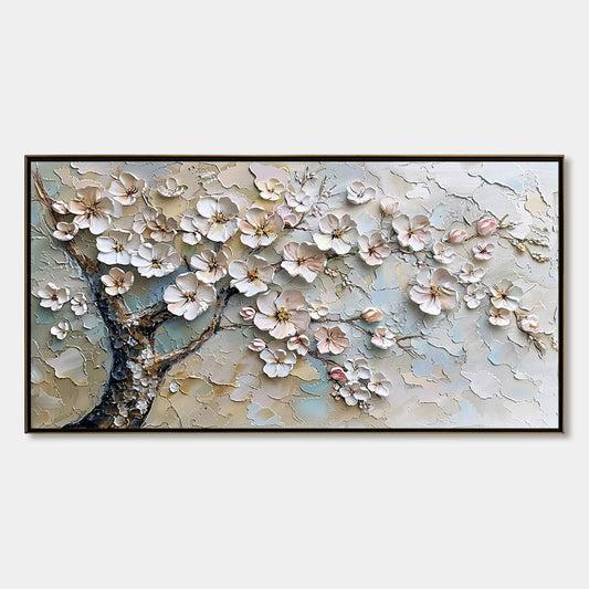 Blossom Serenade – Cherry Blossom Impasto Painting, view 1