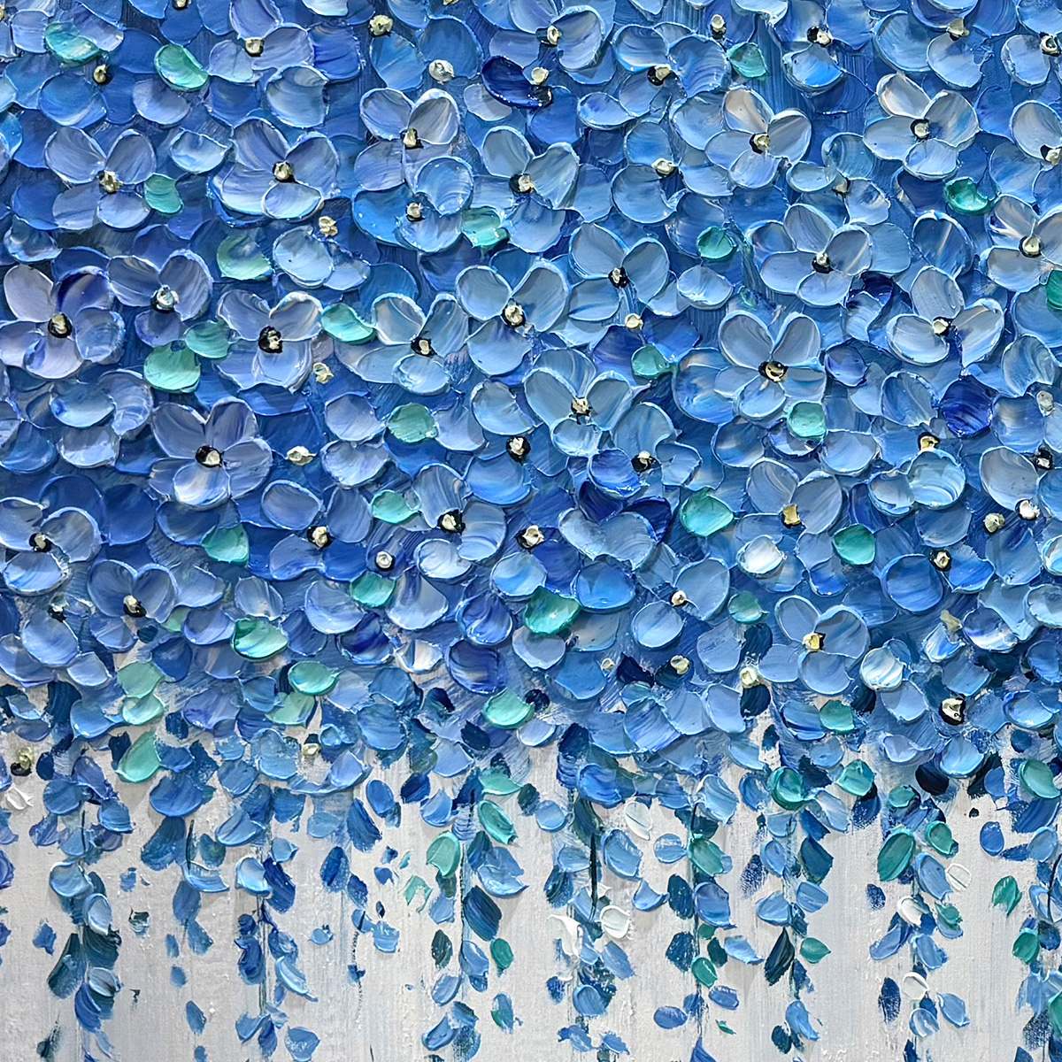 Blue Wisteria – Wisteria Impasto Painting, view 4