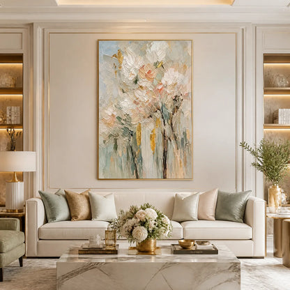 Blush Garden – Bouquet Textured Painting, view 2