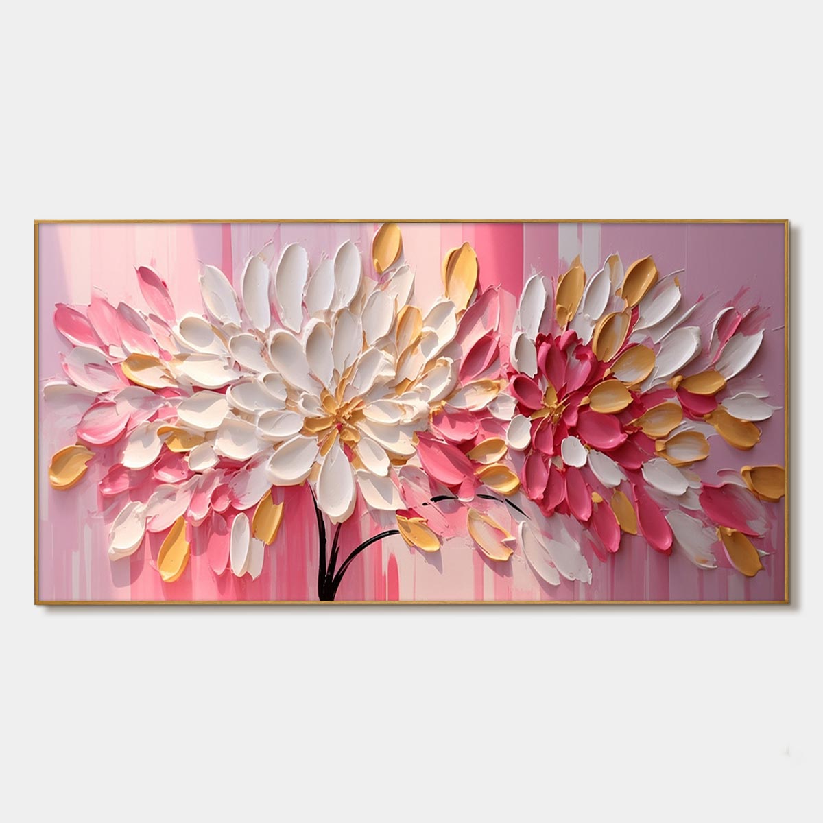 Blushing Blooms – Floral Impasto Oil Painting, view 1