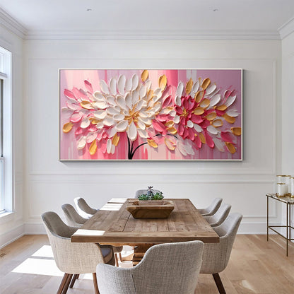 Blushing Blooms – Floral Impasto Oil Painting, view 2