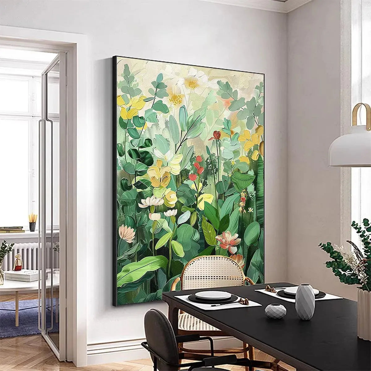 Green and Yellow Floral Painting – Botanical Garden