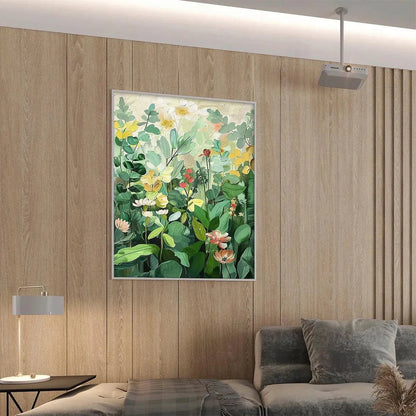 Green and Yellow Floral Painting – Botanical Garden