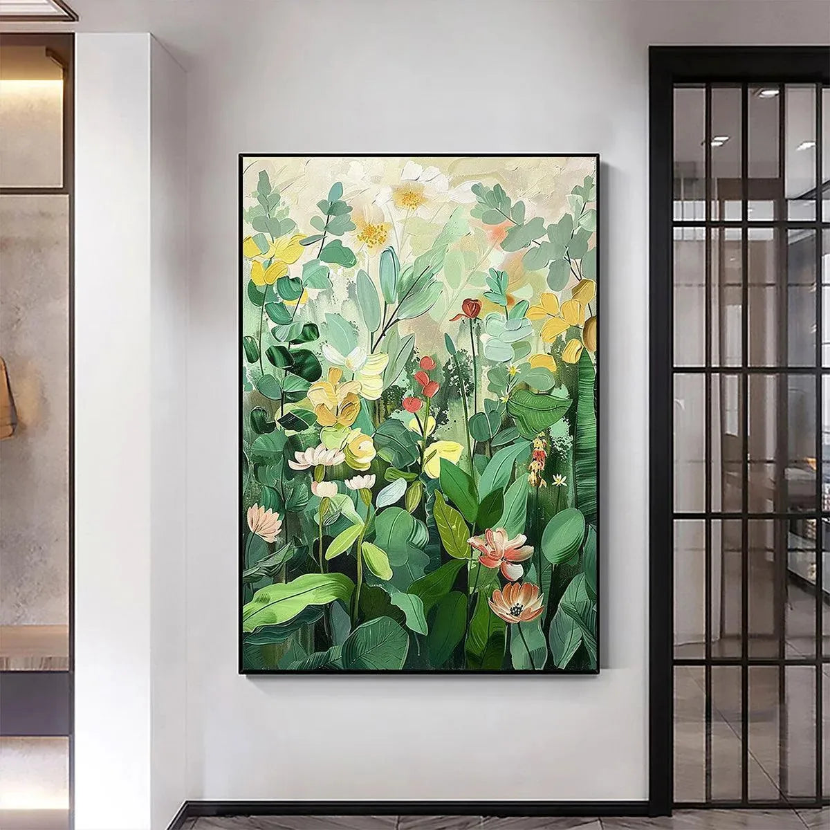 Green and Yellow Floral Painting – Botanical Garden