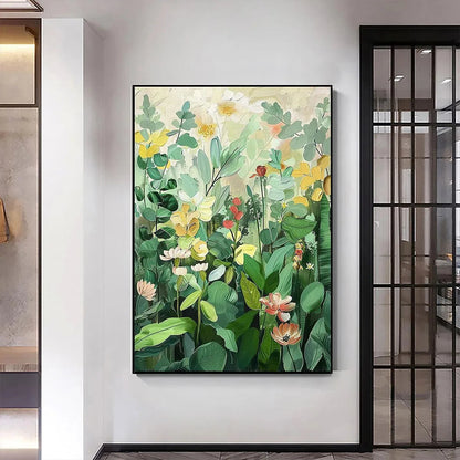 Green and Yellow Floral Painting – Botanical Garden