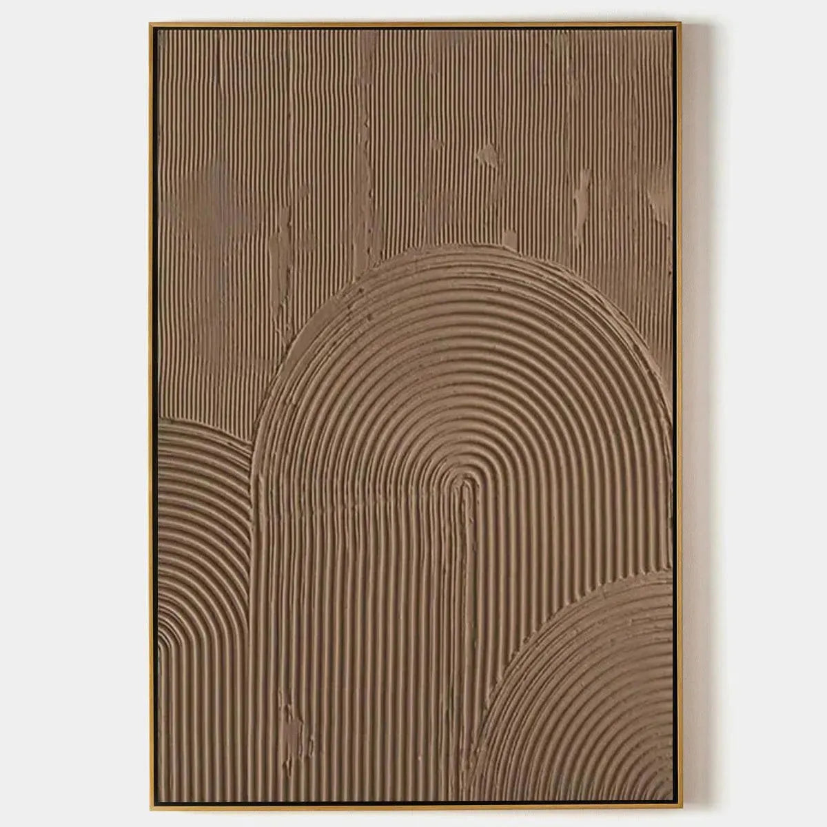 Brown Textured Arch – Wabi-Sabi Abstract Oil Painting, view 1