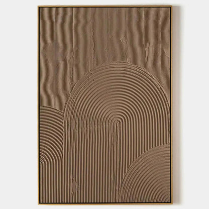 Brown Textured Arch – Wabi-Sabi Abstract Oil Painting, view 1