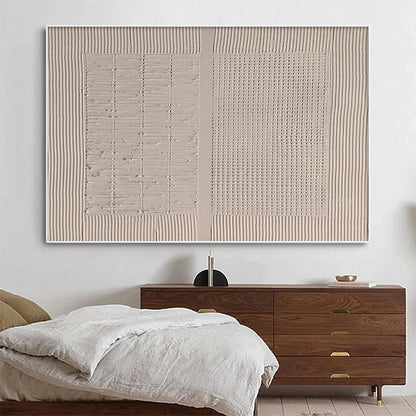 Beige Texture Diptych – Wabi-Sabi Abstract Oil Painting, view 2