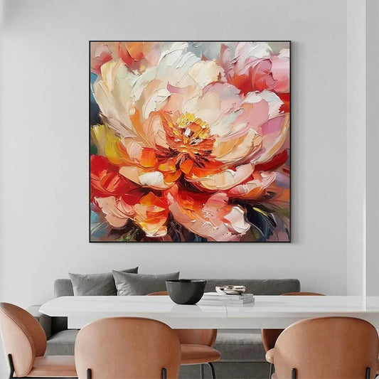 Blooming Peony – Peony Impasto Painting, view 2