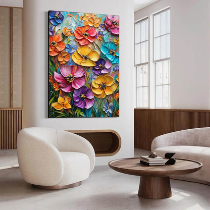 Blooming Rhapsody – Floral Impasto Oil Painting, view 5