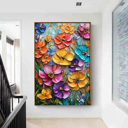 Blooming Rhapsody – Floral Impasto Oil Painting, view 2