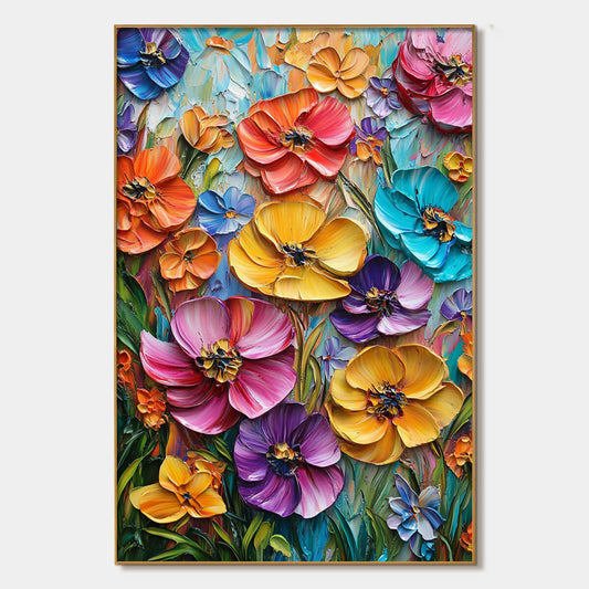 Blooming Rhapsody – Floral Impasto Oil Painting, view 1