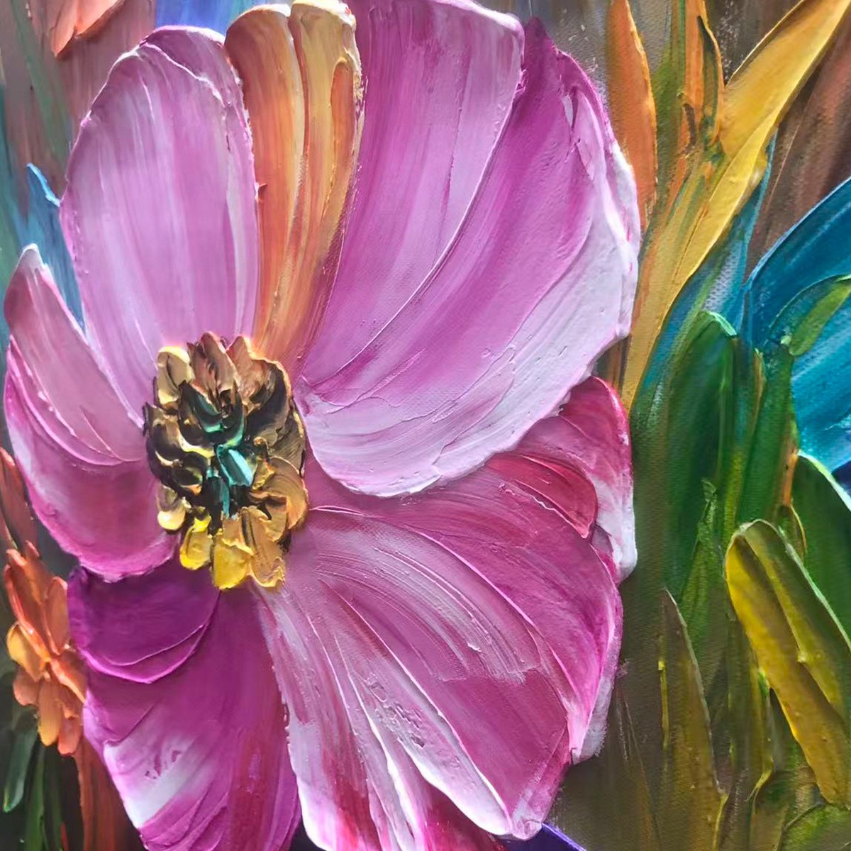 Blooming Rhapsody – Floral Impasto Oil Painting, view 4