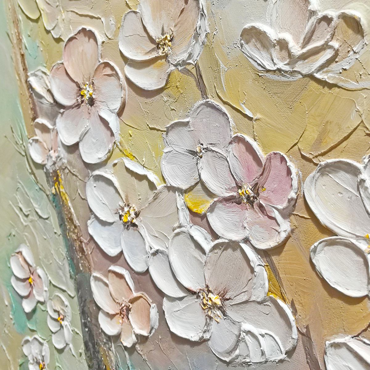 Blossom Serenade – Cherry Blossom Impasto Painting, view 4