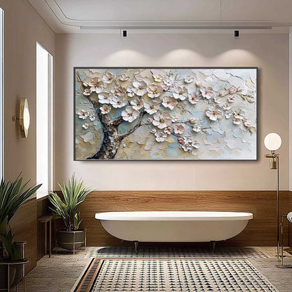 Blossom Serenade – Cherry Blossom Impasto Painting, view 2