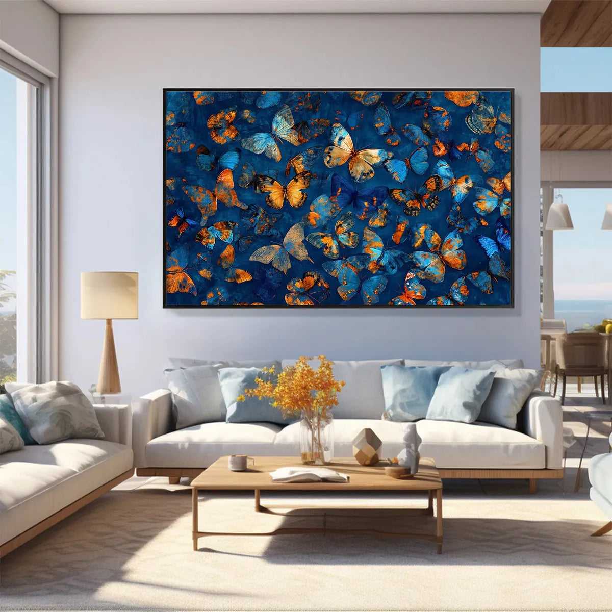 Blue Morpho Waltz – Butterfly Oil Painting, view 2