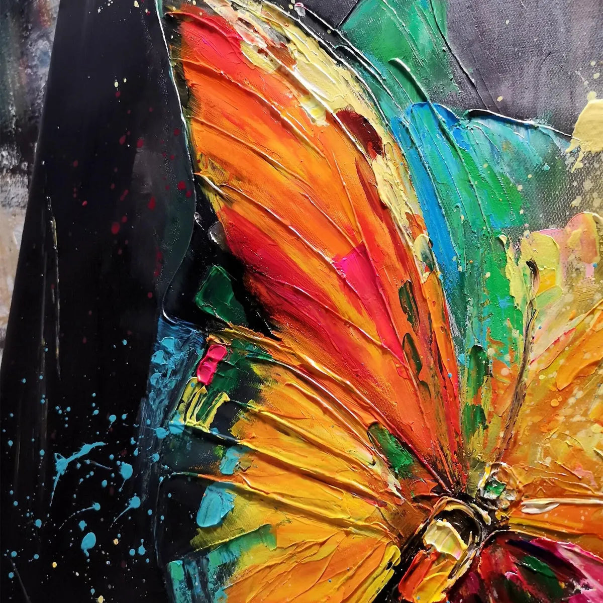 Colorful Abstract Celestial Oil Painting – Butterfly Nebula