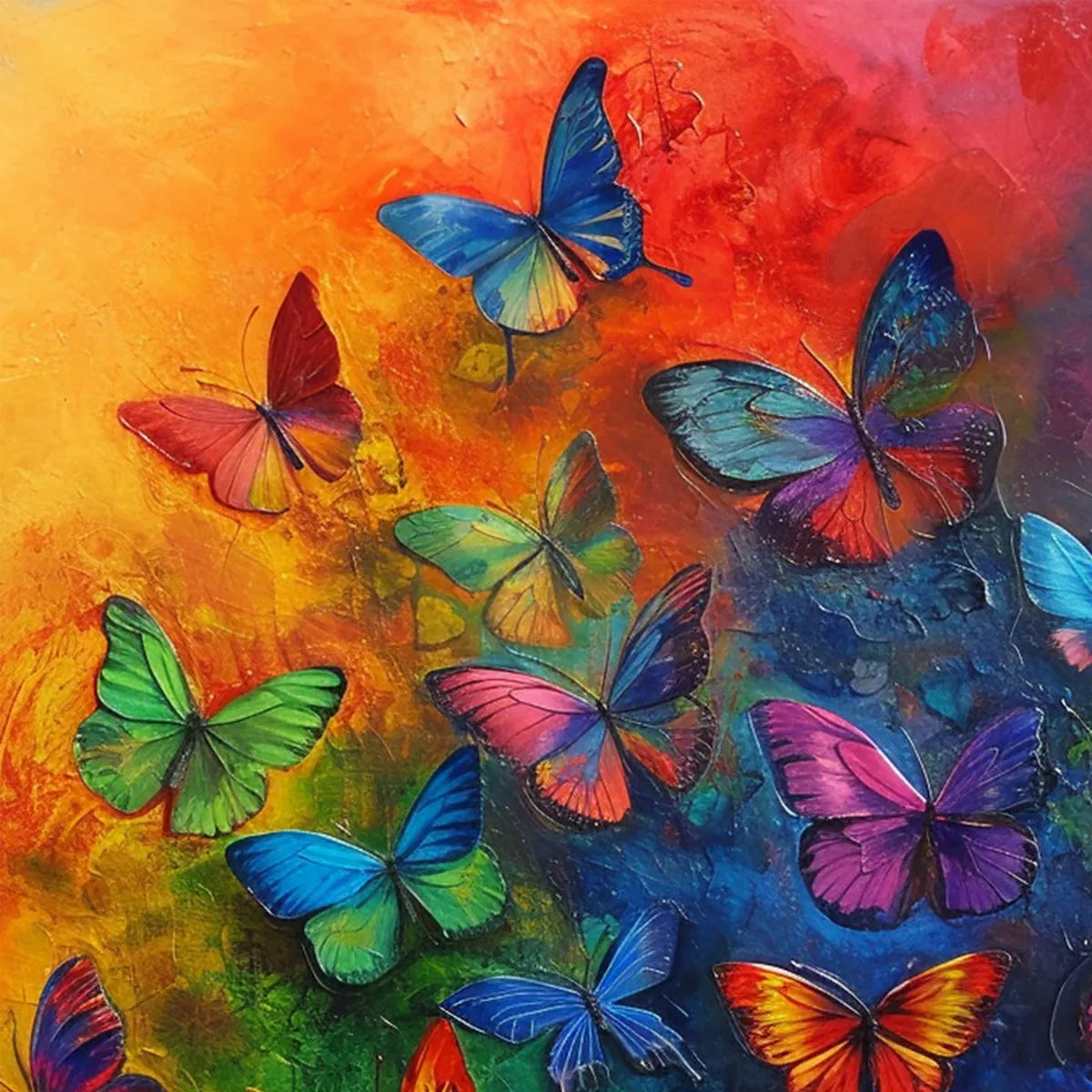 Butterfly Rainbow – Butterfly Textured Oil Painting, view 3