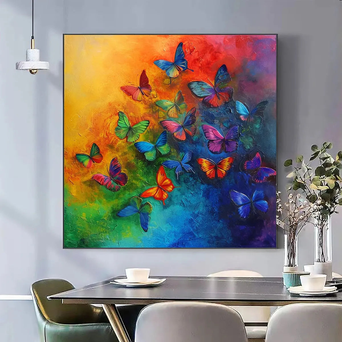 Butterfly Rainbow – Butterfly Textured Oil Painting, view 2