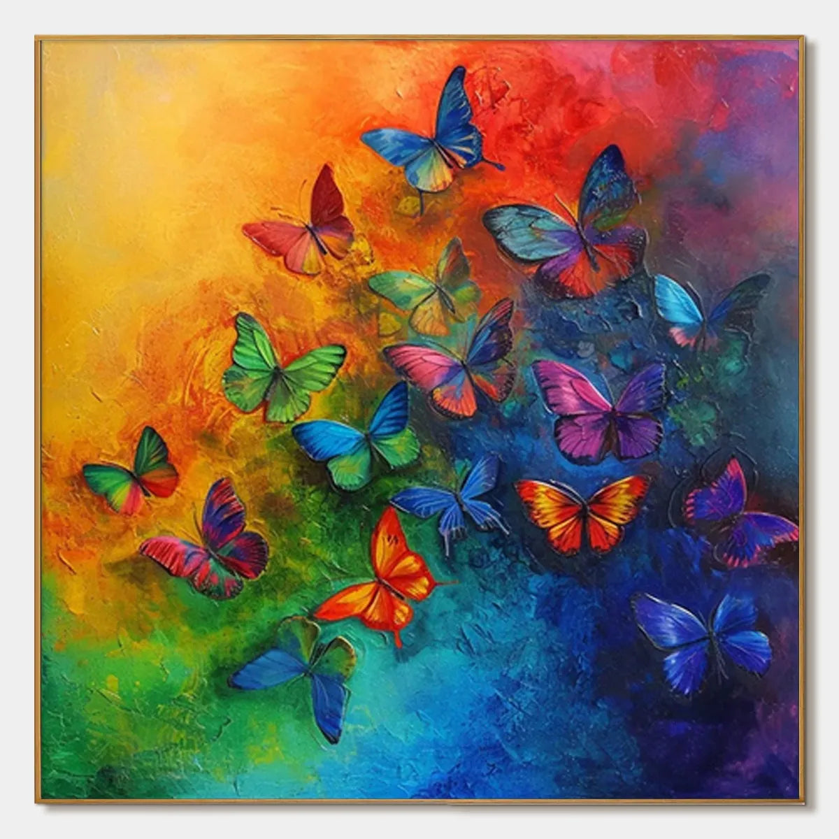 Butterfly Rainbow – Butterfly Textured Oil Painting, view 1