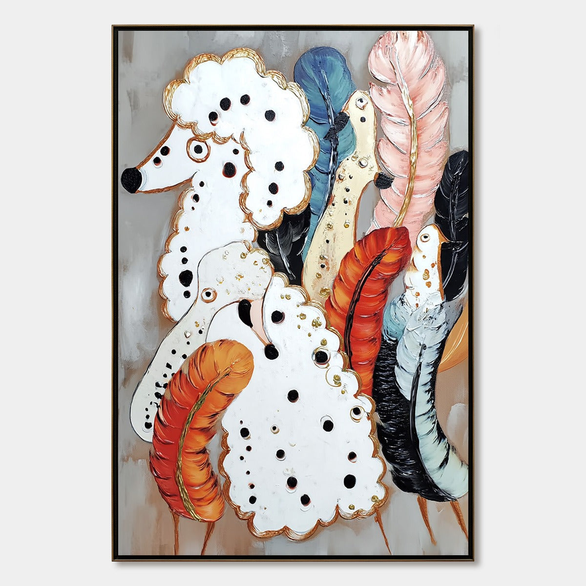 Canine Couture – Bird Oil Painting, view 1