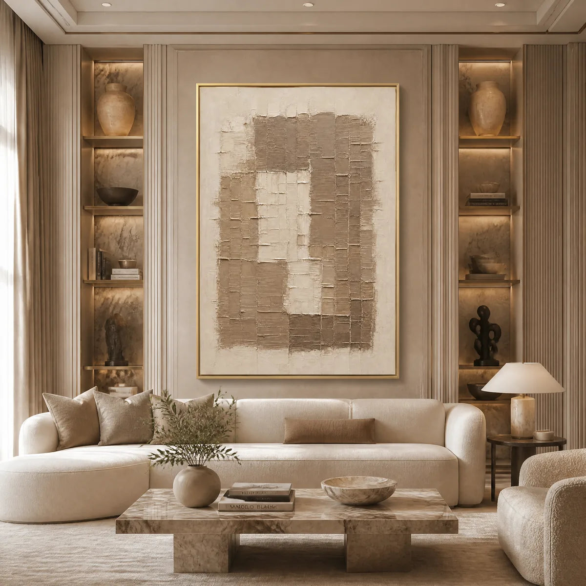 Carved Sand – Wabi-Sabi Architecture Oil Painting, view 2