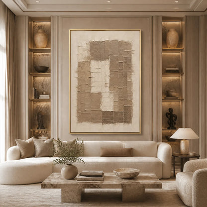 Carved Sand – Wabi-Sabi Architecture Oil Painting, view 2