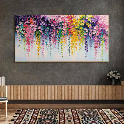 Cascade Of Color – Floral Impasto Oil Painting, view 2