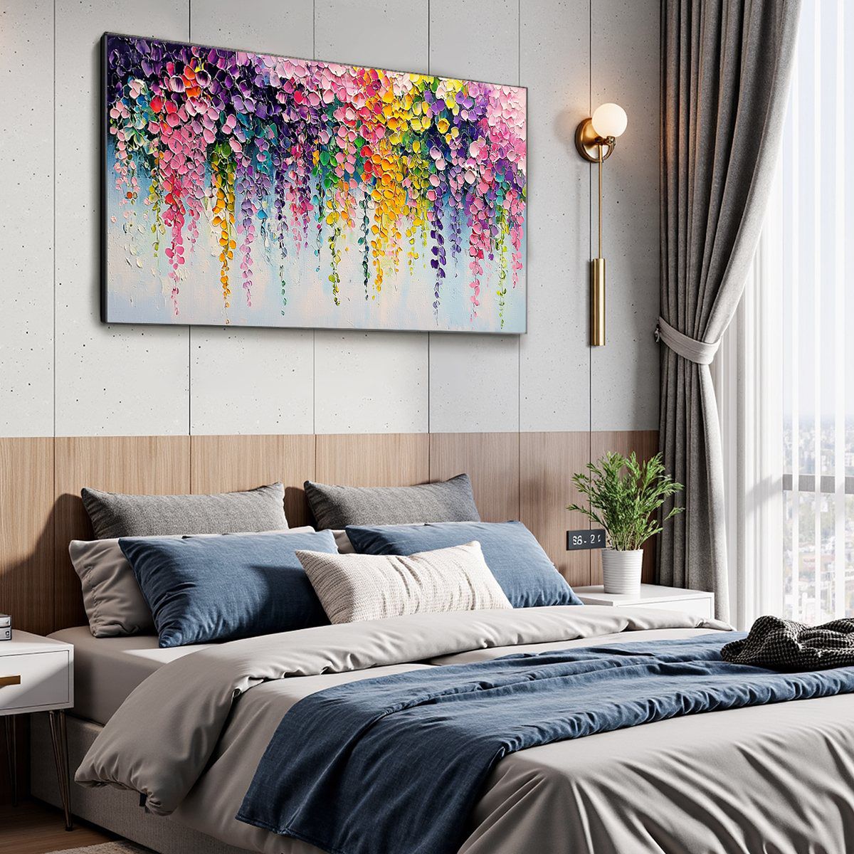 Cascade Of Color – Floral Impasto Oil Painting, view 5