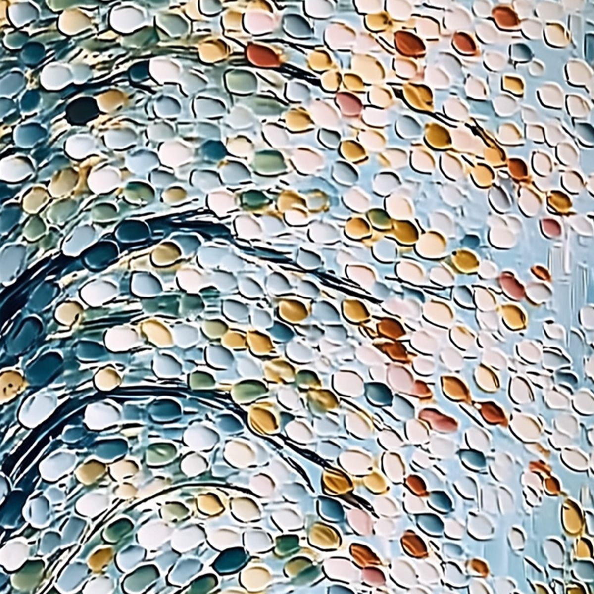 Cascading Petals – Tree Impasto Painting, view 3