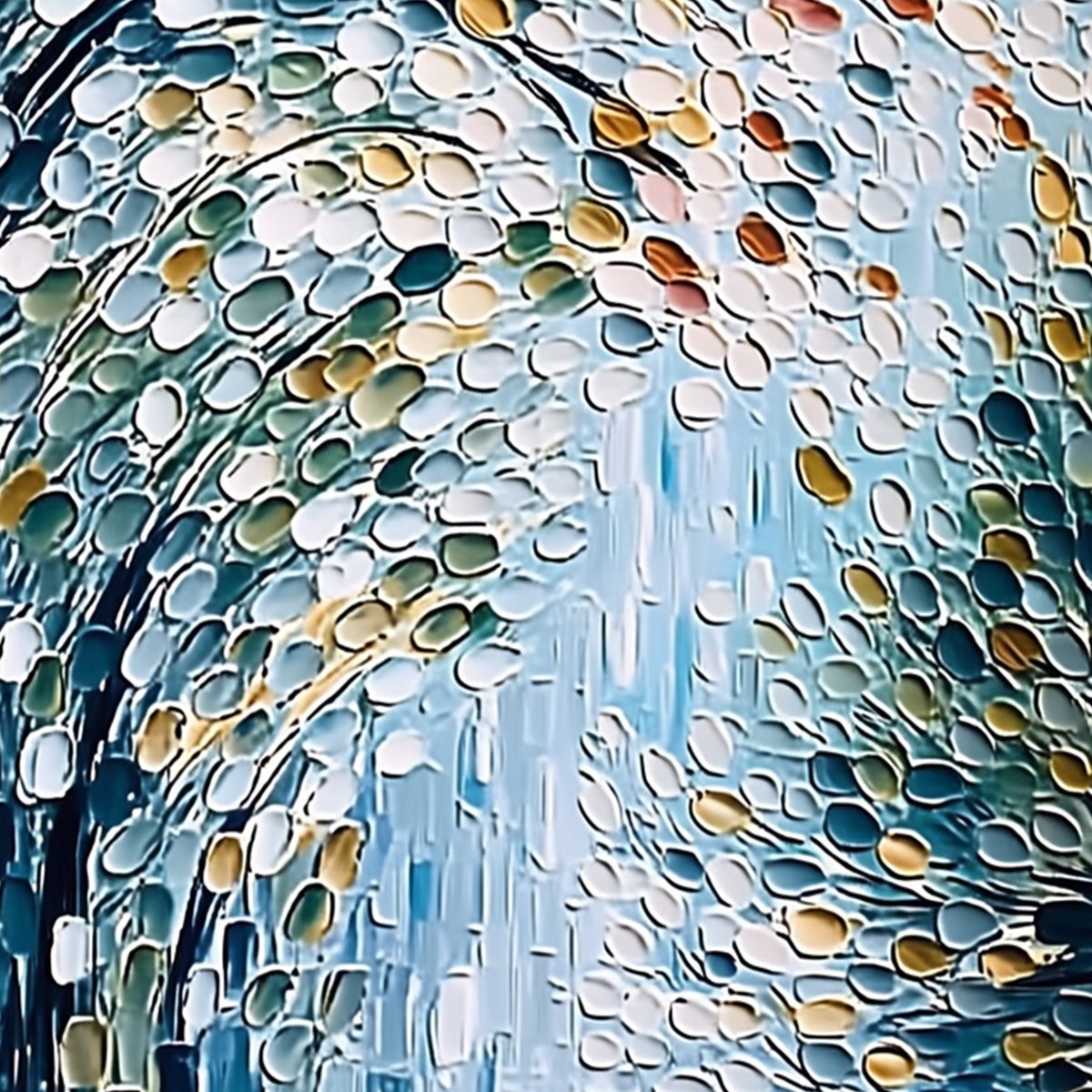 Cascading Petals – Tree Impasto Painting, view 5