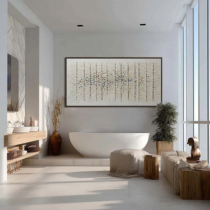 White Wabi-Sabi Floral Textured Oil Painting – Chroma Pulse