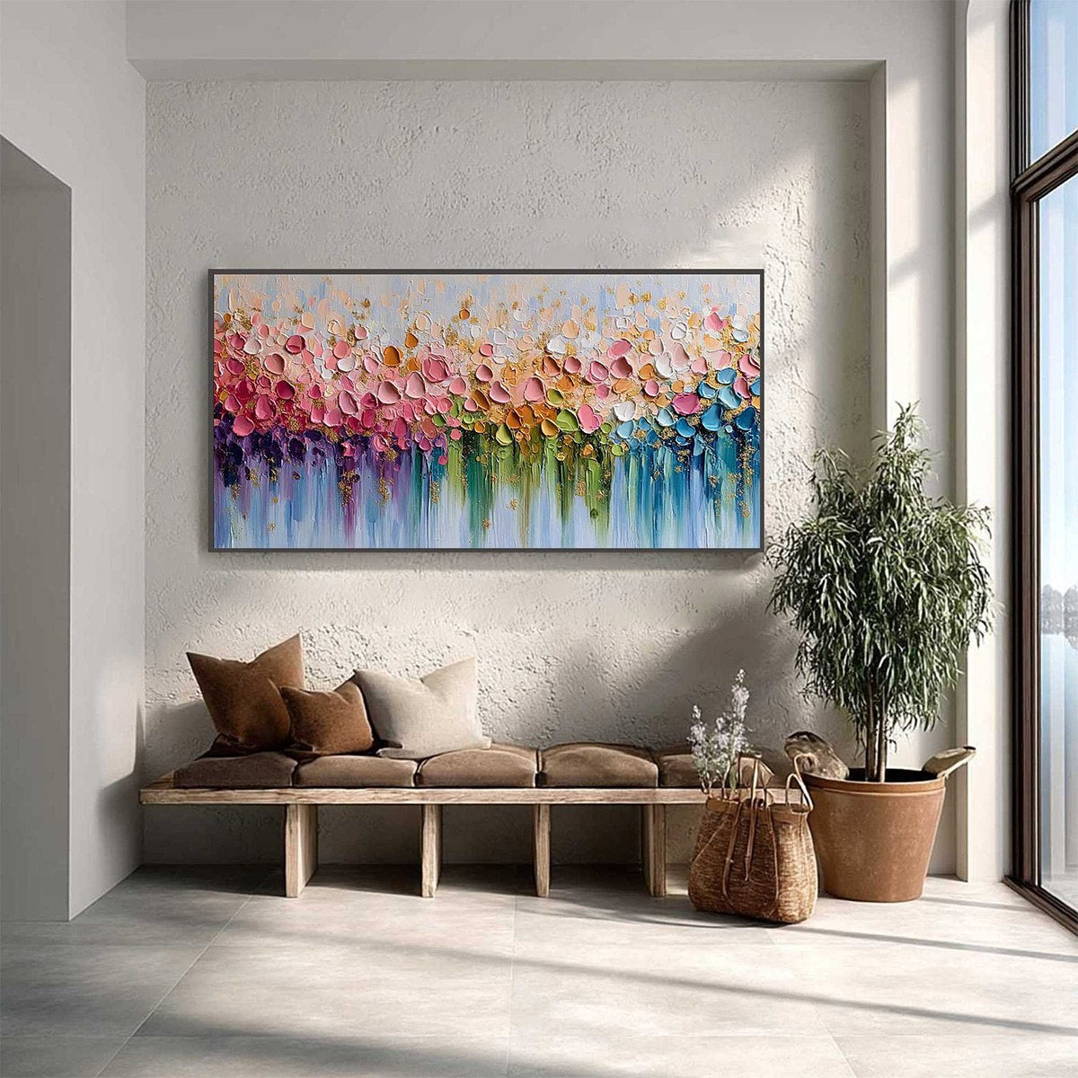 Chromatic Bloom – Floral Impasto Painting, view 4