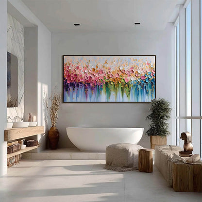 Colorful Abstract Floral Impasto Painting – Chromatic Bloom