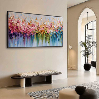 Colorful Abstract Floral Impasto Painting – Chromatic Bloom