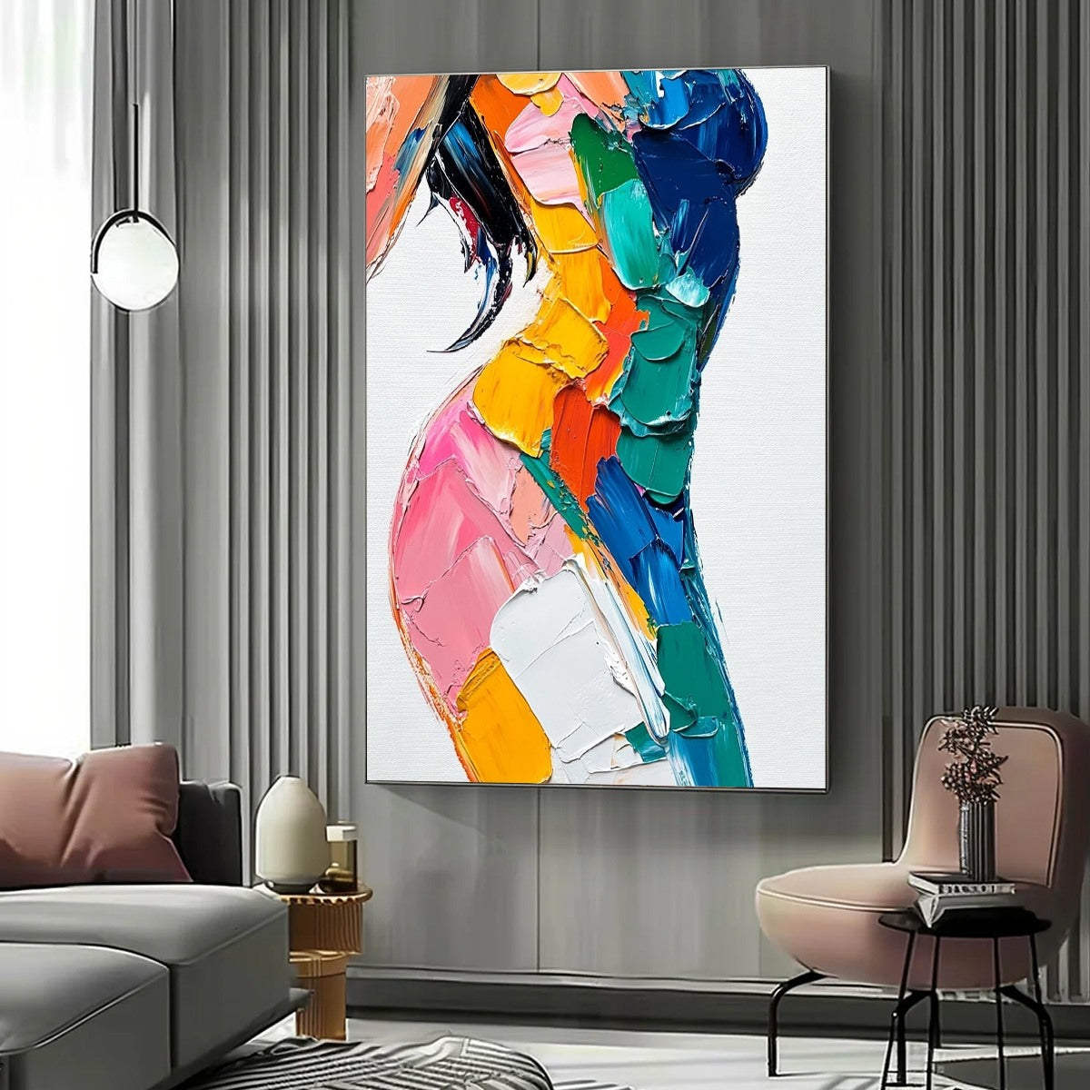 Chromatic Figure – Figurative Impasto Oil Painting, view 5
