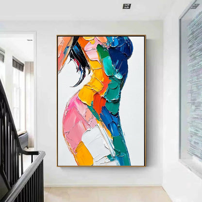 Chromatic Figure – Figurative Impasto Oil Painting, view 2