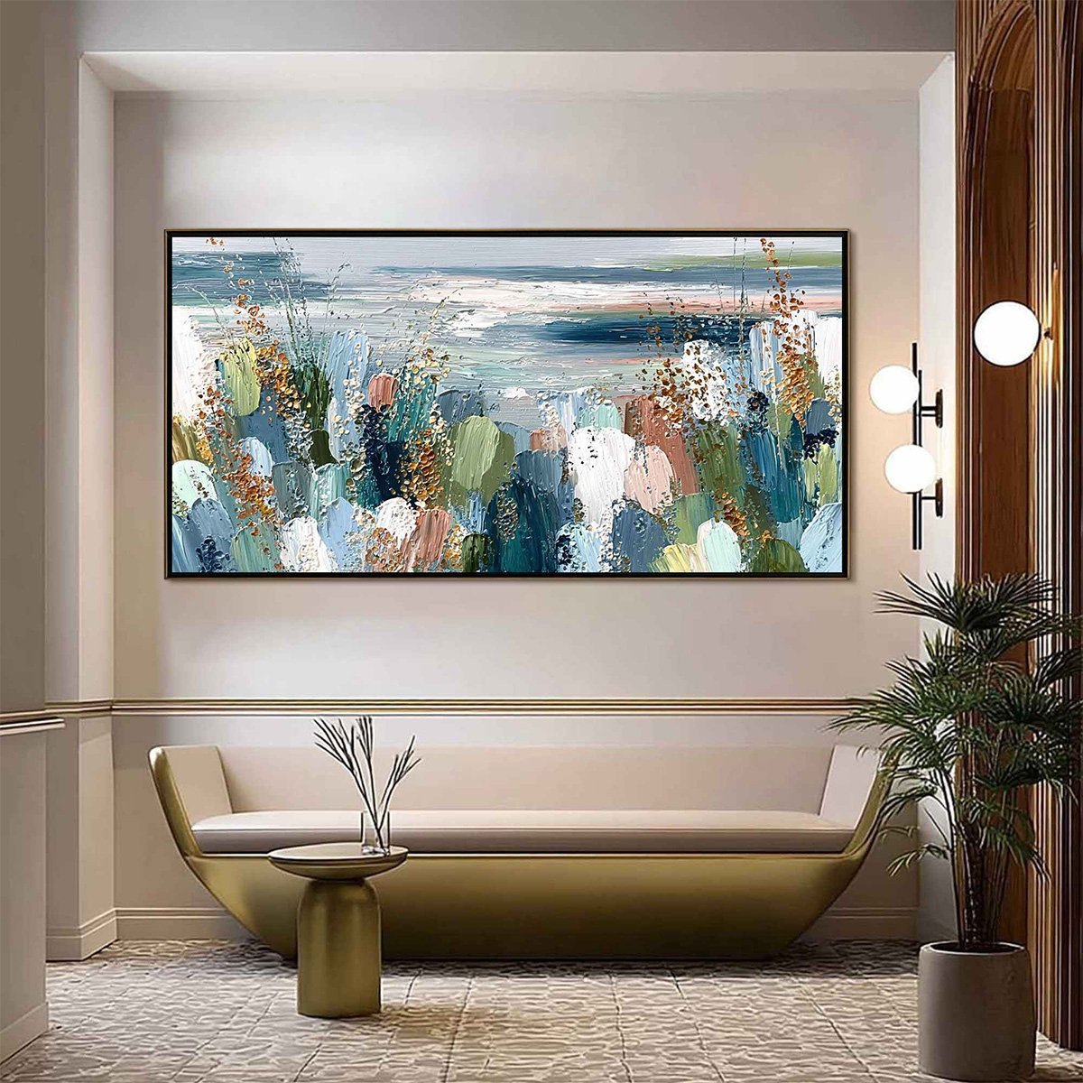 Coastal Bloom – Floral Impasto Oil Painting, view 2