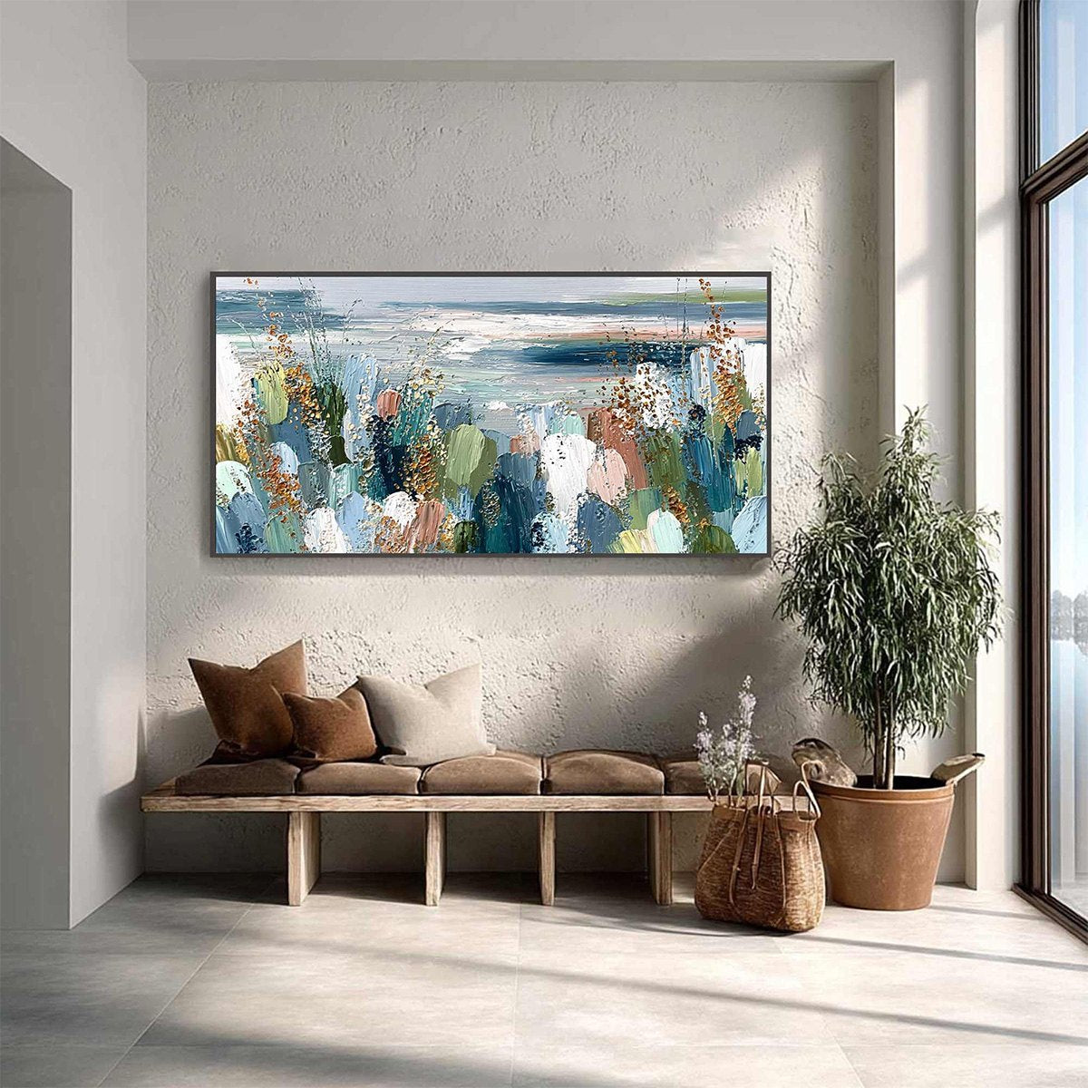 Coastal Bloom – Floral Impasto Oil Painting, view 4